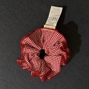 New Sézane Red and White Gingham Scrunchie